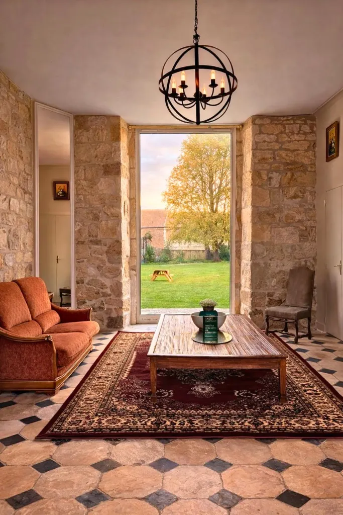 Intérieur du Château de Ravenel préparé pour un séjour haut de gamme